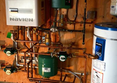 Boiler and hot water tank installation
