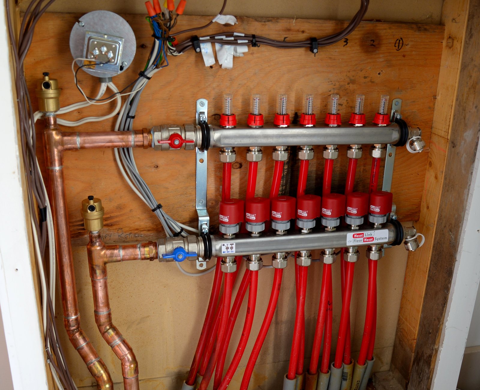 Stainless steel in-floor heating manifold