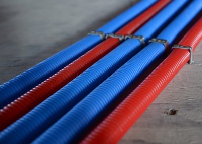 Red and blue PEX water lines